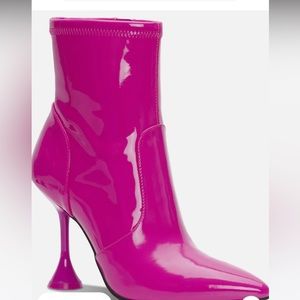 INC Women’s Faux Leather Pointed Toe Ankle Boots